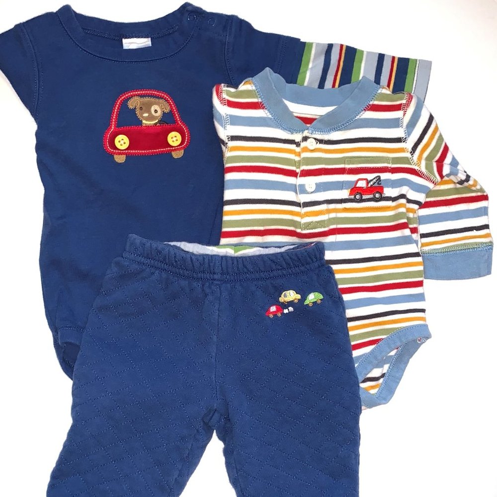 VINTAGE GYMBOREE 3-Piece Set Cars & Puppies